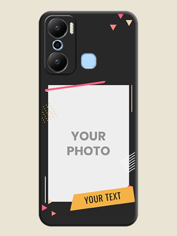 Custom Photo Frame with Triangle Small Dots - Photo on Space Black Soft Matte Back Cover - Infinix Hot 20 Play - alternate view