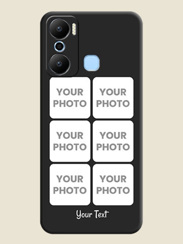 Custom Floral Art with 6 Image Holder - Photo on Space Black Soft Matte Mobile Case - Infinix Hot 20 Play - alternate view