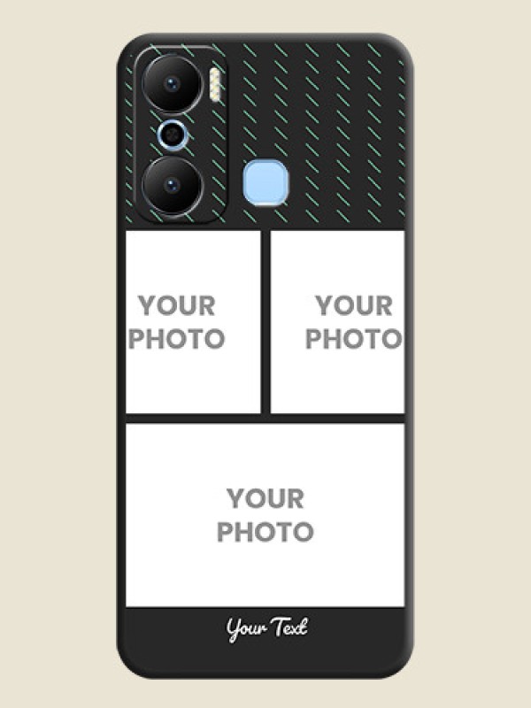 Custom Cross Dotted Pattern with 2 Image Holder on Personalised Space Black Soft Matte Cases - Infinix Hot 20 Play - alternate view