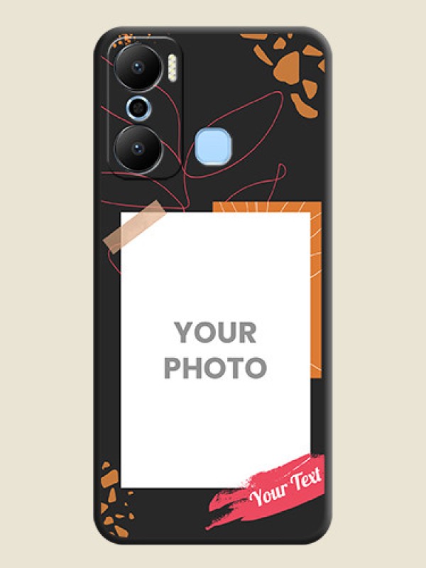 Custom Orange Photo Frame on Space Black Custom Soft Matte Phone Back Cover - Infinix Hot 20 Play - alternate view