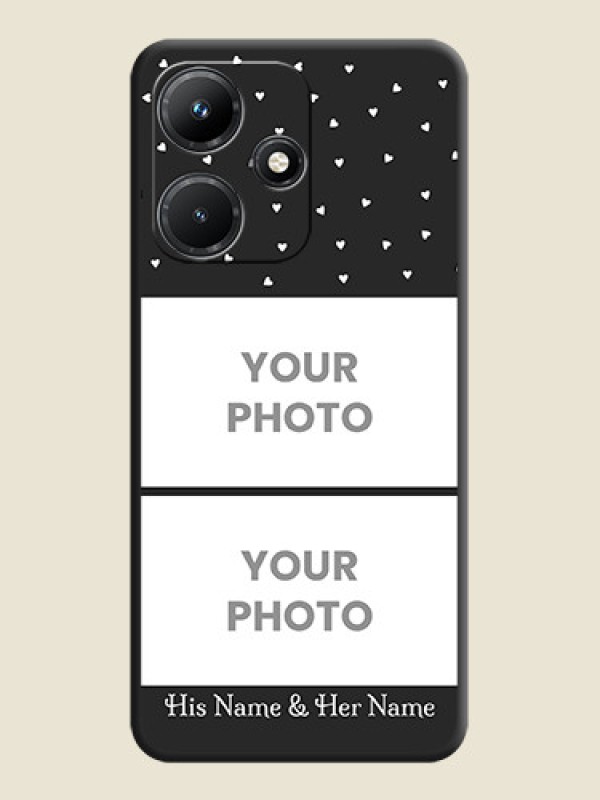 Custom Miniature Love Symbols with Name on Space Black Custom Soft Matte Back Cover - Infinix Hot 30I - alternate view