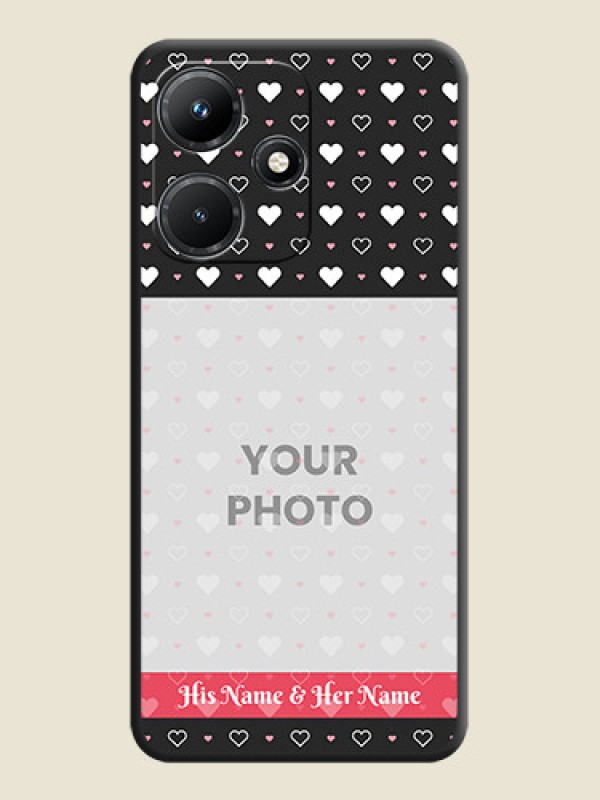 Custom White Color Love Symbols with Text Design - Photo on Space Black Soft Matte Phone Cover - Infinix Hot 30I - alternate view