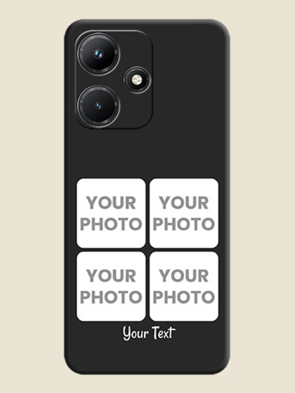 Custom Floral Art with 6 Image Holder - Photo on Space Black Soft Matte Mobile Case - Infinix Hot 30I - alternate view