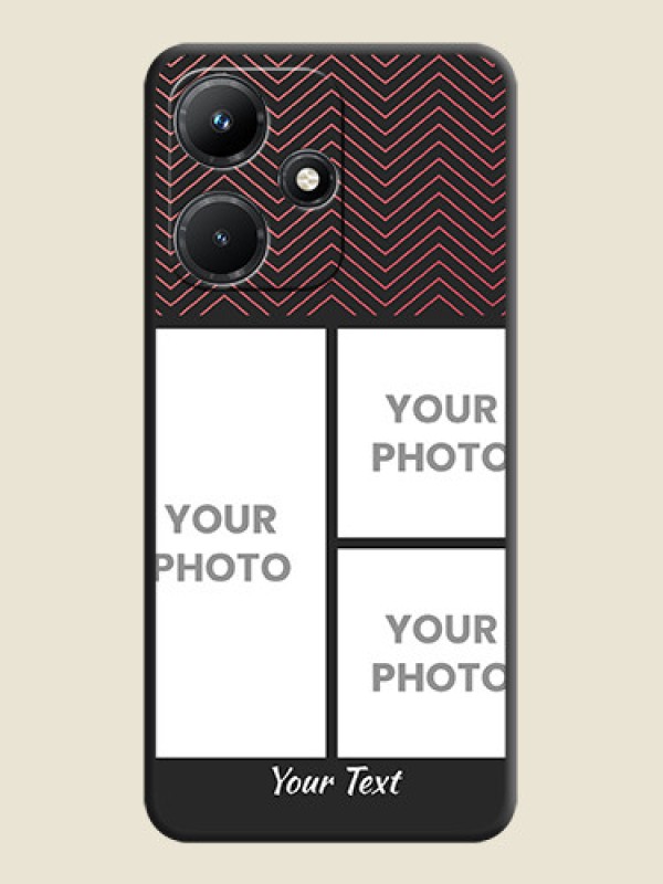Custom Wave Pattern with 3 Image Holder on Space Black Custom Soft Matte Back Cover - Infinix Hot 30I - alternate view
