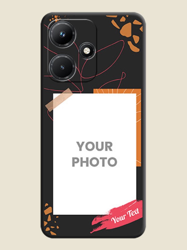 Custom Orange Photo Frame on Space Black Custom Soft Matte Phone Back Cover - Infinix Hot 30I - alternate view