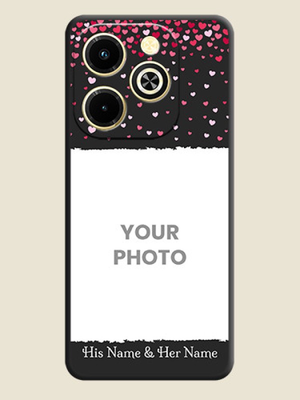 Custom Fall in Love with Your Partner on Photo On Space Black Custom Soft Matte Mobile Back Cover - Infinix Hot 40i - alternate view
