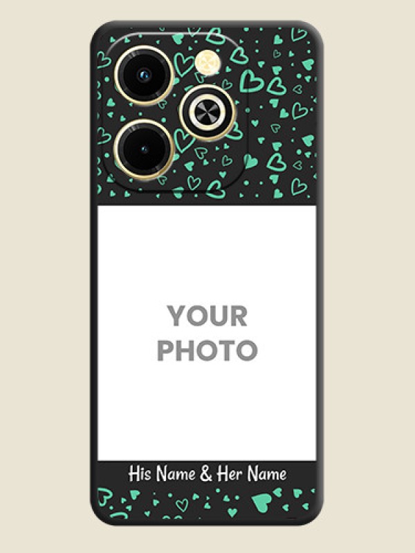 Custom Sea Green Indefinite Love Pattern on Photo On Space Black Custom Soft Matte Mobile Back Cover - Infinix Hot 40i - alternate view