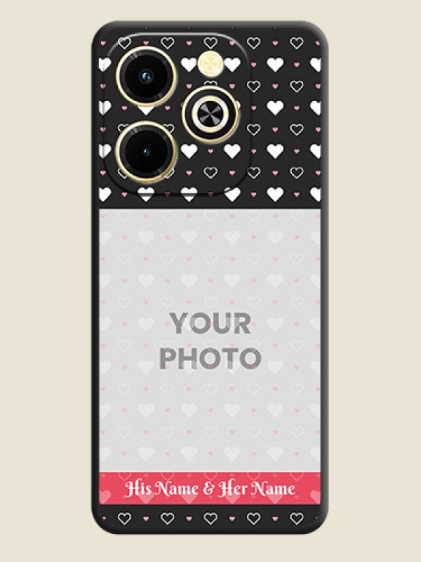 Custom White Color Love Symbols with Text Design on Photo On Space Black Custom Soft Matte Mobile Back Cover - Infinix Hot 40i - alternate view