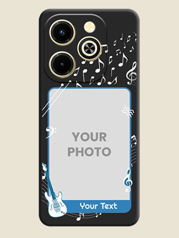 Custom Musical Theme Design with Text on Photo On Space Black Custom Soft Matte Mobile Back Cover - Infinix Hot 40i - alternate view