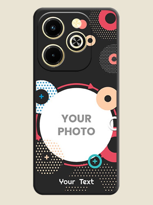 Custom Multicoloured Round Image On Space Black Custom Soft Matte Mobile Back Cover - Infinix Hot 40i - alternate view