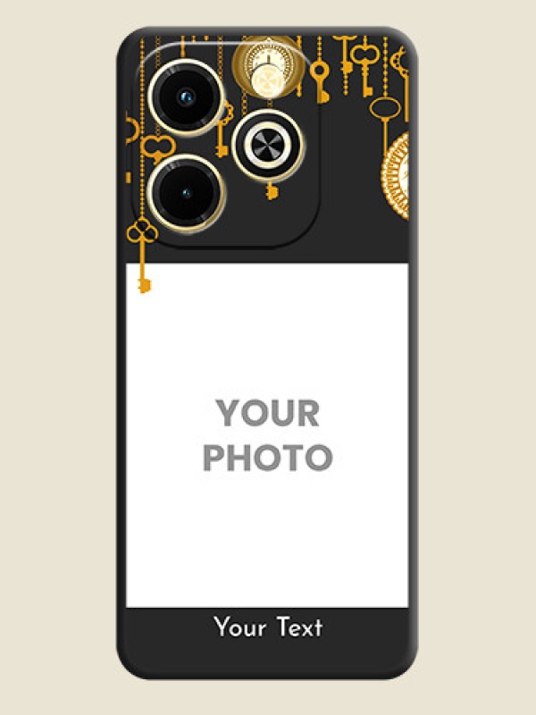 Custom Decorative Design with Text On Space Black Custom Soft Matte Mobile Back Cover - Infinix Hot 40i - alternate view