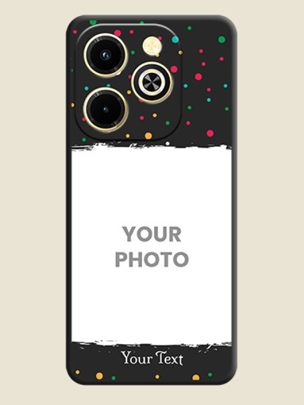 Custom Multicolor Dotted Pattern with Text On Space Black Custom Soft Matte Mobile Back Cover - Infinix Hot 40i - alternate view
