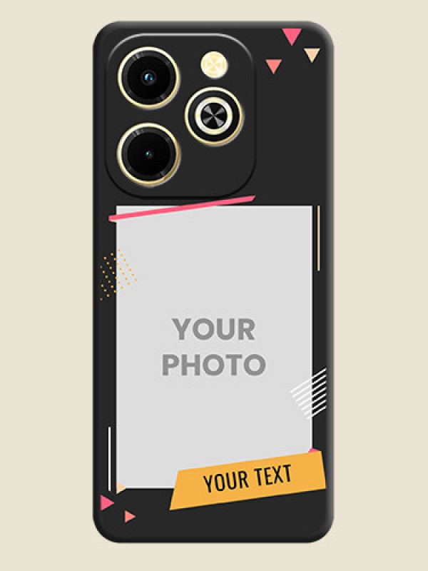 Custom Photo Frame with Triangle Small Dots on Photo On Space Black Custom Soft Matte Mobile Back Cover - Infinix Hot 40i - alternate view