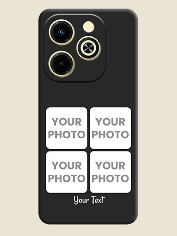 Custom Floral Art with 6 Image Holder on Photo On Space Black Custom Soft Matte Mobile Back Cover - Infinix Hot 40i - alternate view