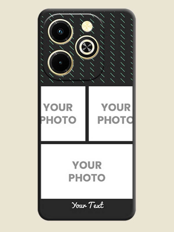 Custom Cross Dotted Pattern with 2 Image Holder On Space Black Custom Soft Matte Mobile Back Cover - Infinix Hot 40i - alternate view