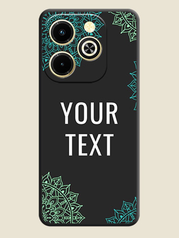 Custom Your Name with Floral Design On Space Black Custom Soft Matte Mobile Back Cover - Infinix Hot 40i - alternate view