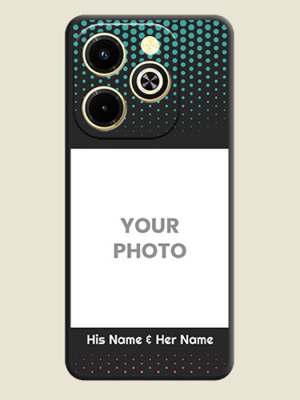 Custom Faded Dots with Grunge Photo Frame and Text On Space Black Custom Soft Matte Mobile Back Cover - Infinix Hot 40i - alternate view