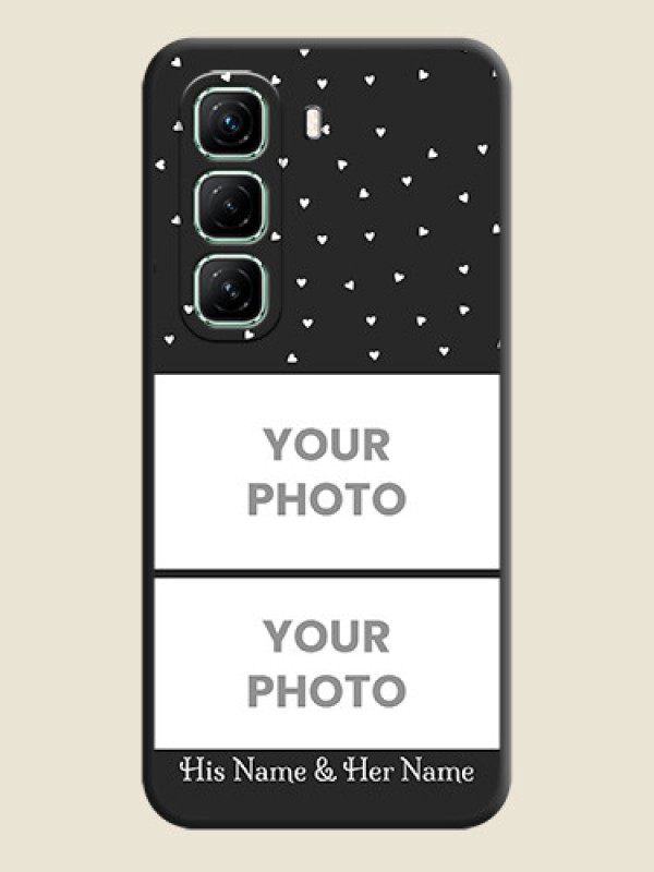 Custom Miniature Love Symbols with Name On Space Black Custom Soft Matte Mobile Back Cover - Infinix Hot 50 5G - alternate view