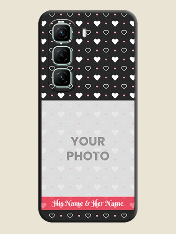 Custom White Color Love Symbols with Text Design on Photo On Space Black Custom Soft Matte Mobile Back Cover - Infinix Hot 50 5G - alternate view
