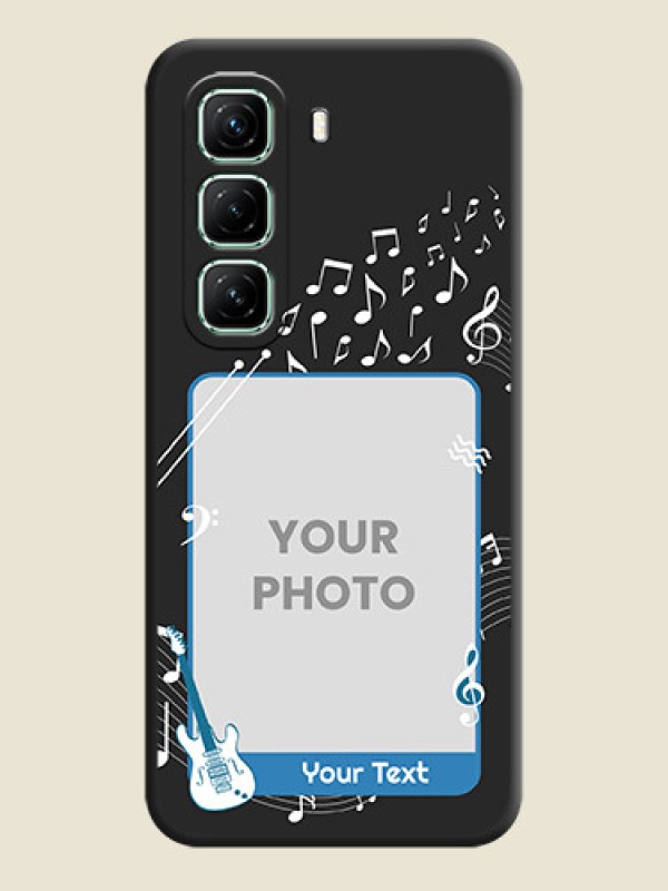 Custom Musical Theme Design with Text on Photo On Space Black Custom Soft Matte Mobile Back Cover - Infinix Hot 50 5G - alternate view