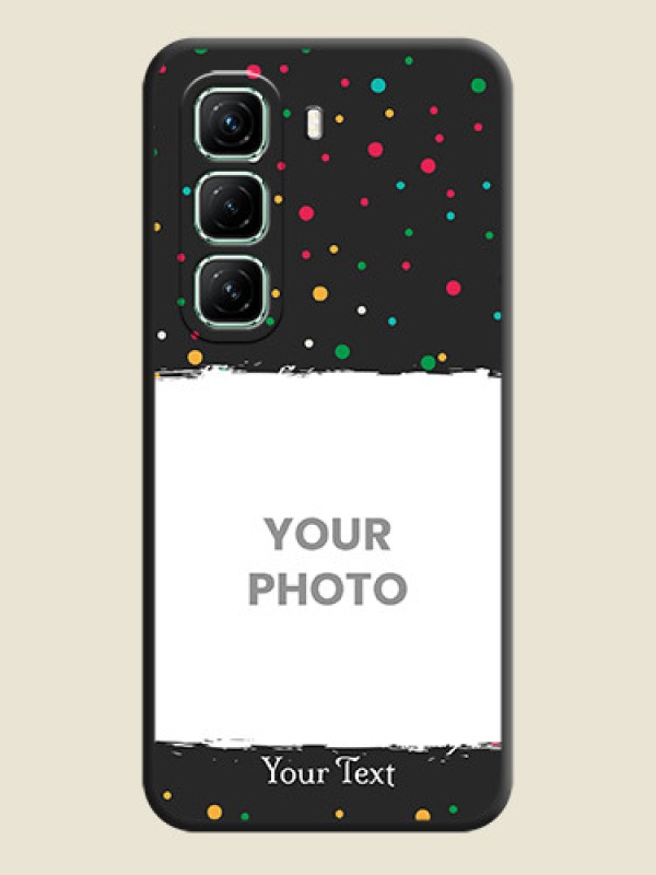 Custom Multicolor Dotted Pattern with Text On Space Black Custom Soft Matte Mobile Back Cover - Infinix Hot 50 5G - alternate view
