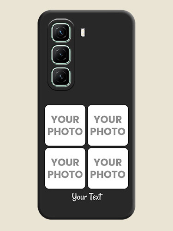 Custom Floral Art with 6 Image Holder on Photo On Space Black Custom Soft Matte Mobile Back Cover - Infinix Hot 50 5G - alternate view