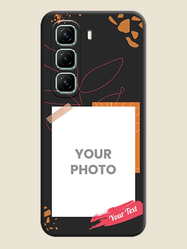 Custom Orange Photo Frame On Space Black Custom Soft Matte Mobile Back Cover - Infinix Hot 50 5G - alternate view