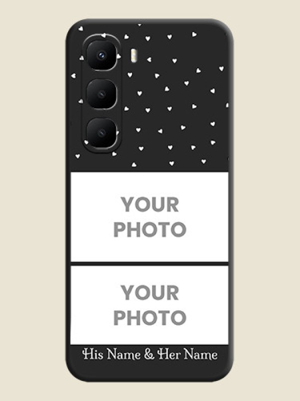 Custom Miniature Love Symbols with Name On Space Black Custom Soft Matte Mobile Back Cover - Infinix Hot 60 5G - alternate view