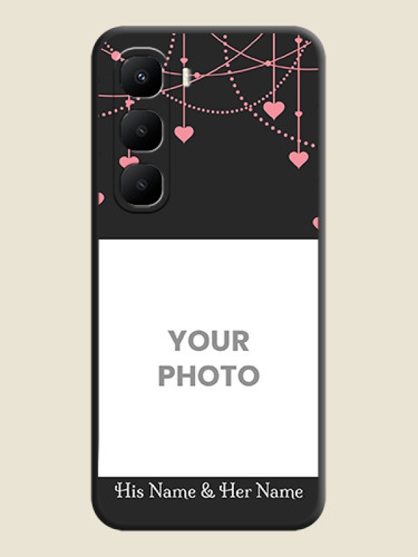 Custom Pink Love Hangings with Text On Space Black Custom Soft Matte Mobile Back Cover - Infinix Hot 60 5G - alternate view