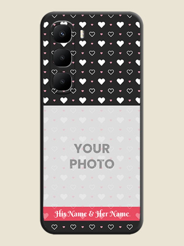 Custom White Color Love Symbols with Text Design on Photo On Space Black Custom Soft Matte Mobile Back Cover - Infinix Hot 60 5G - alternate view