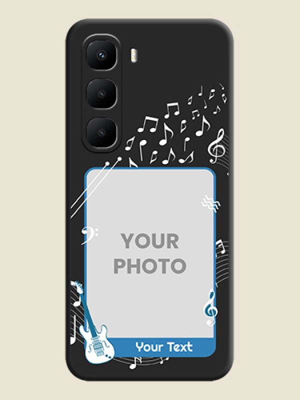 Custom Musical Theme Design with Text on Photo On Space Black Custom Soft Matte Mobile Back Cover - Infinix Hot 60 5G - alternate view