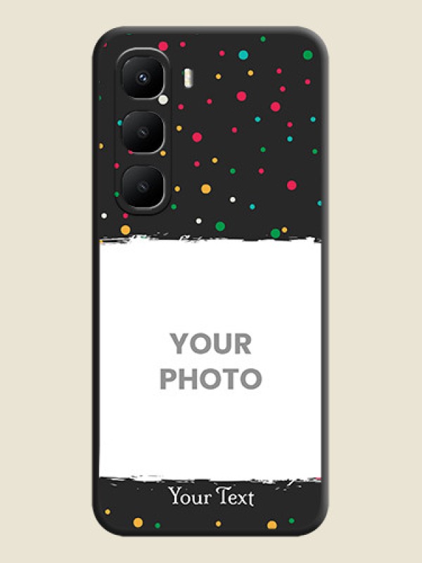 Custom Multicolor Dotted Pattern with Text On Space Black Custom Soft Matte Mobile Back Cover - Infinix Hot 60 5G - alternate view