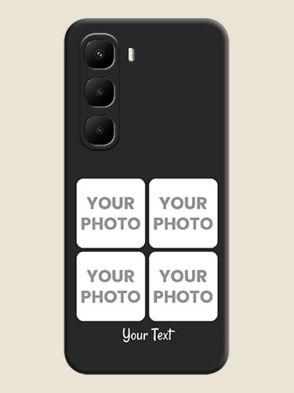 Custom Floral Art with 6 Image Holder on Photo On Space Black Custom Soft Matte Mobile Back Cover - Infinix Hot 60 5G - alternate view