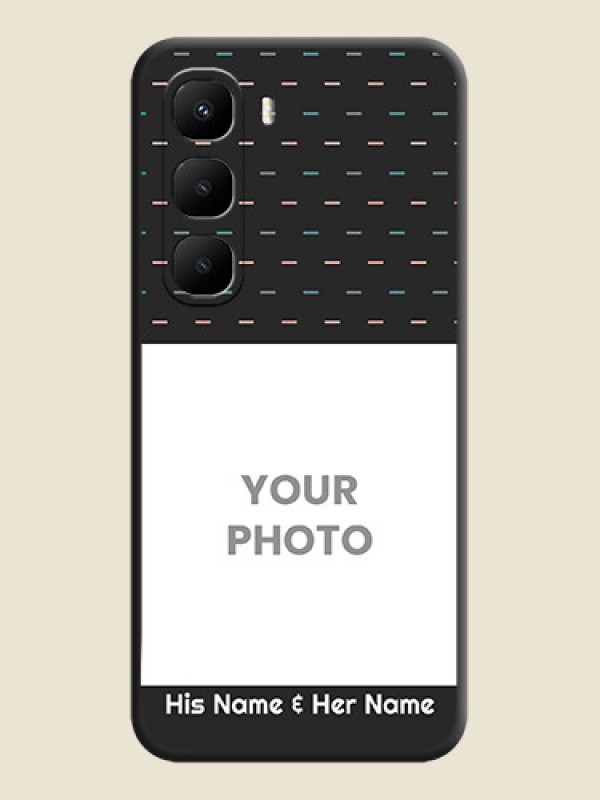 Custom Line Pattern Design with Text On Space Black Custom Soft Matte Mobile Back Cover - Infinix Hot 60 5G - alternate view