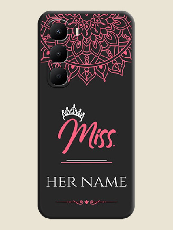 Custom Mrs Name with Floral Design On Space Black Custom Soft Matte Mobile Back Cover - Infinix Hot 60 5G - alternate view