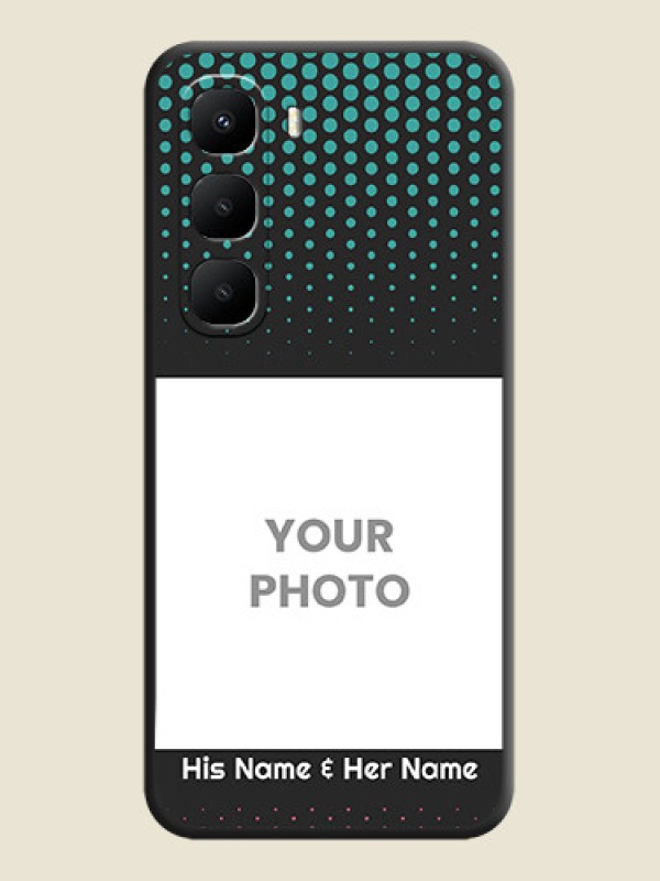 Custom Faded Dots with Grunge Photo Frame and Text On Space Black Custom Soft Matte Mobile Back Cover - Infinix Hot 60 5G - alternate view