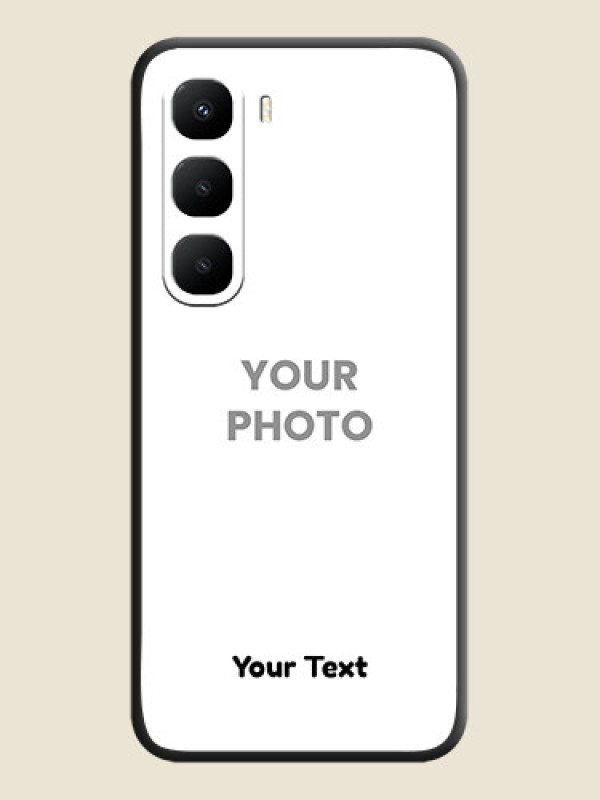 Custom Full Single Pic Upload With Text On Space Black Custom Soft Matte Mobile Back Cover - Infinix Hot 60 5G - alternate view