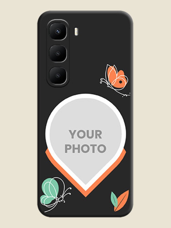 Custom Upload Pic With Simple Butterly Design On Space Black Custom Soft Matte Mobile Back Cover - Infinix Hot 60 5G - alternate view