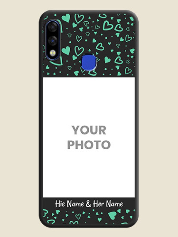 Custom Sea Green Indefinite Love Pattern on Photo on Space Black Soft Matte Mobile Cover - Infinix Hot 7 Pro - alternate view