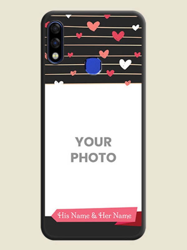 Custom Love Pattern with Name on Pink Ribbon  on Photo on Space Black Soft Matte Back Cover - Infinix Hot 7 Pro - alternate view