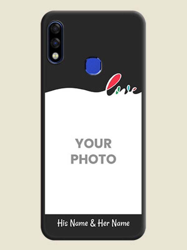Custom Fall in Love Pattern with Picture on Photo on Space Black Soft Matte Mobile Case - Infinix Hot 7 Pro - alternate view