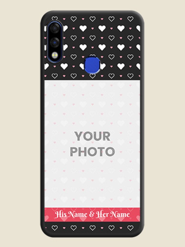 Custom White Color Love Symbols with Text Design on Photo on Space Black Soft Matte Phone Cover - Infinix Hot 7 Pro - alternate view