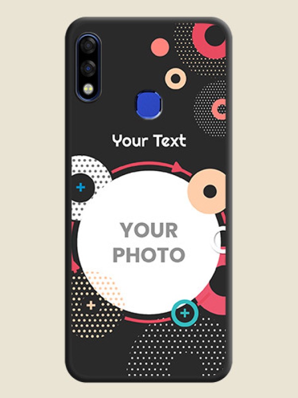 Custom Multicoloured Round Image on Personalised Space Black Soft Matte Cases - Infinix Hot 7 Pro - alternate view