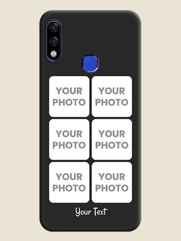 Custom Floral Art with 6 Image Holder on Photo on Space Black Soft Matte Mobile Case - Infinix Hot 7 Pro - alternate view