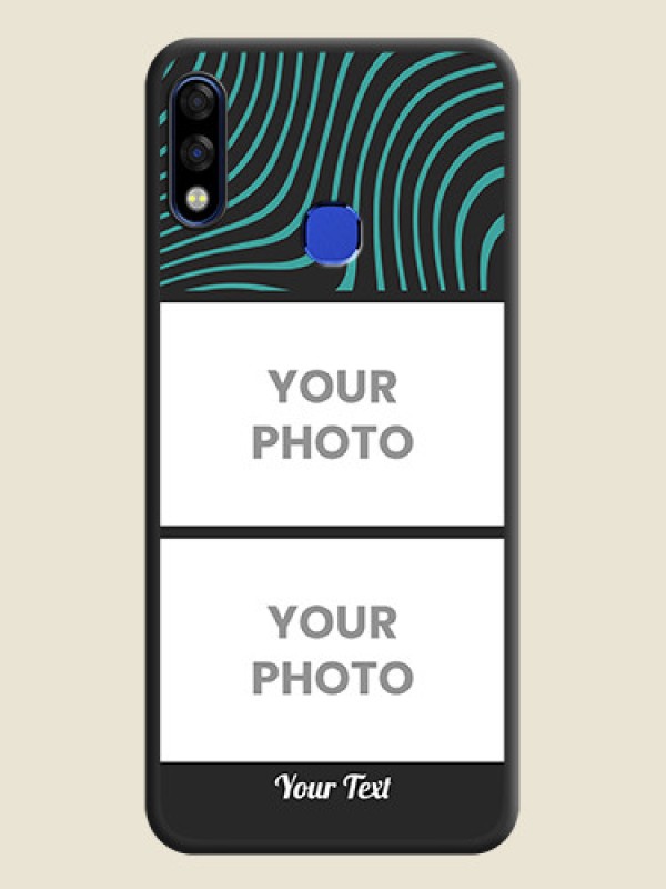 Custom Wave Pattern with 2 Image Holder on Space Black Personalized Soft Matte Phone Covers - Infinix Hot 7 Pro - alternate view