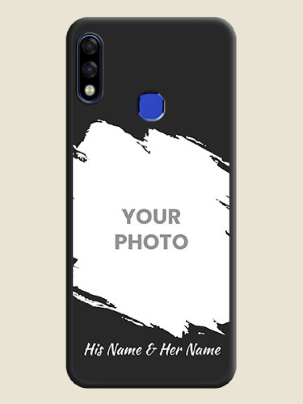 Custom Grunge Brush Strokes on Photo on Space Black Soft Matte Back Cover - Infinix Hot 7 Pro - alternate view
