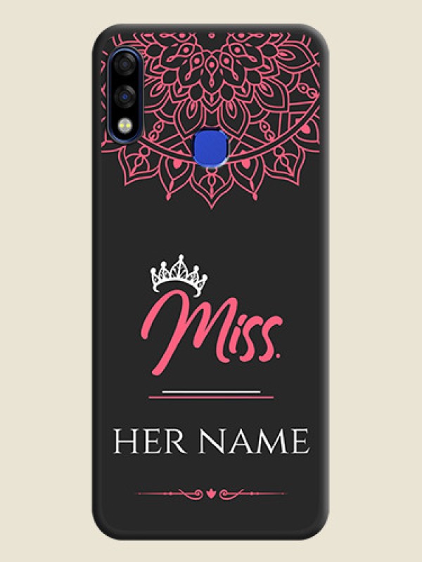 Custom Mrs Name with Floral Design on Space Black Personalized Soft Matte Phone Covers - Infinix Hot 7 Pro - alternate view