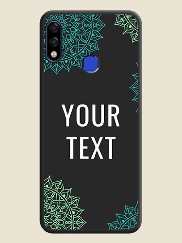 Custom Your Name with Floral Design on Space Black Custom Soft Matte Back Cover - Infinix Hot 7 Pro - alternate view