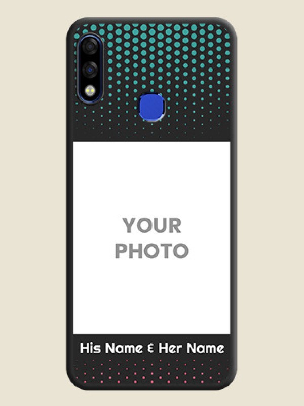 Custom Faded Dots with Grunge Photo Frame and Text on Space Black Custom Soft Matte Phone Cases - Infinix Hot 7 Pro - alternate view