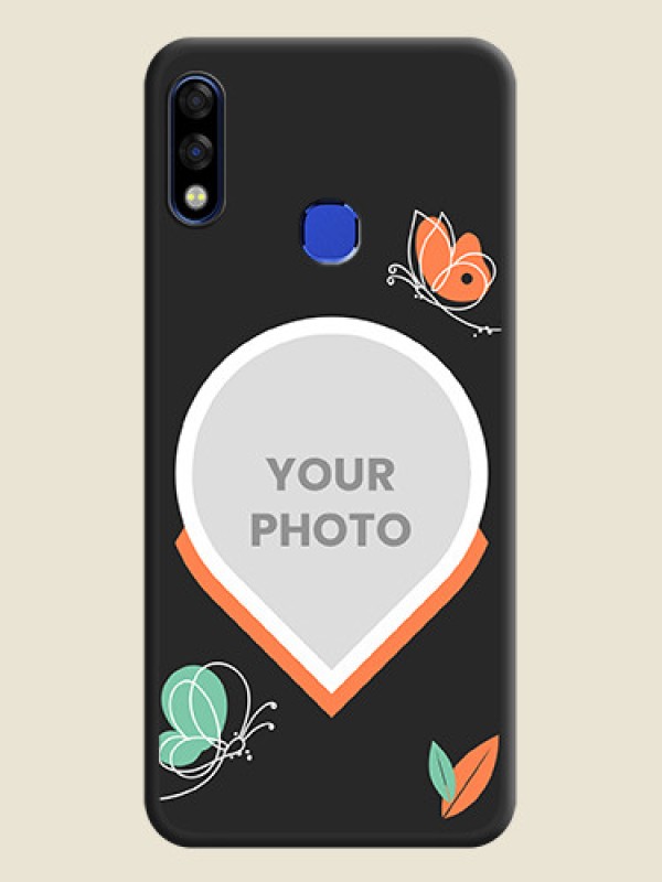 Custom Upload Pic With Simple Butterly Design On Space Black Personalized Soft Matte Phone Covers -Infinix Hot 7 Pro - alternate view